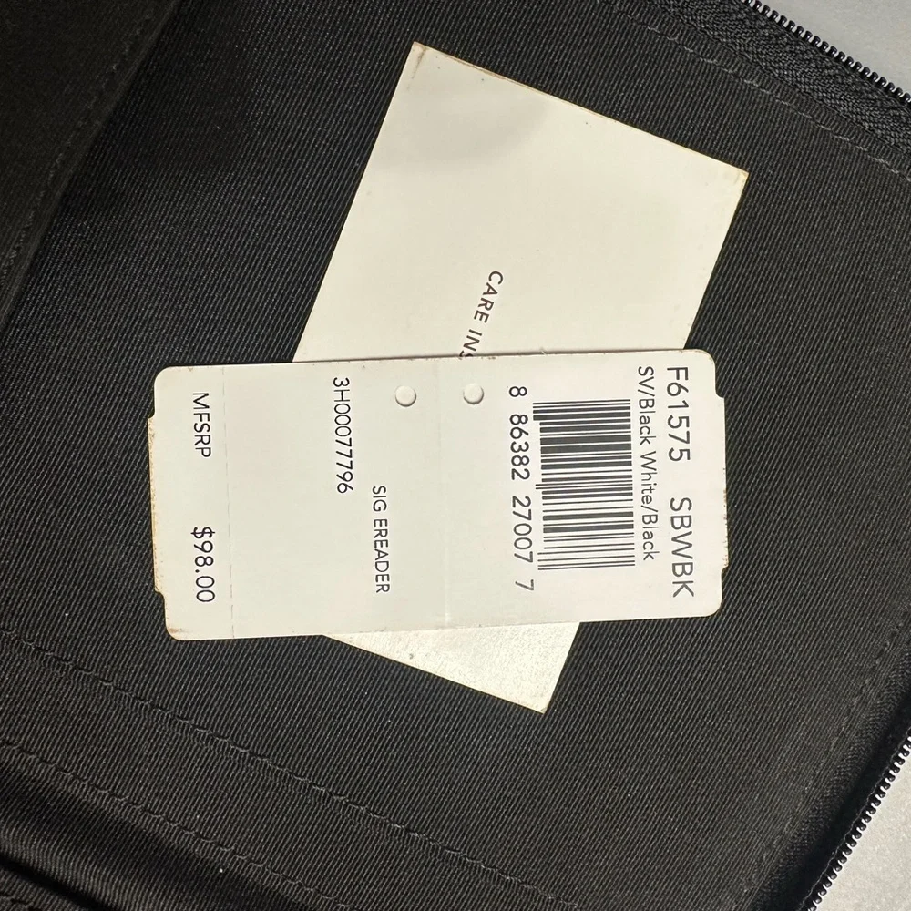 Coach Black and Tan Signature Tablet Case